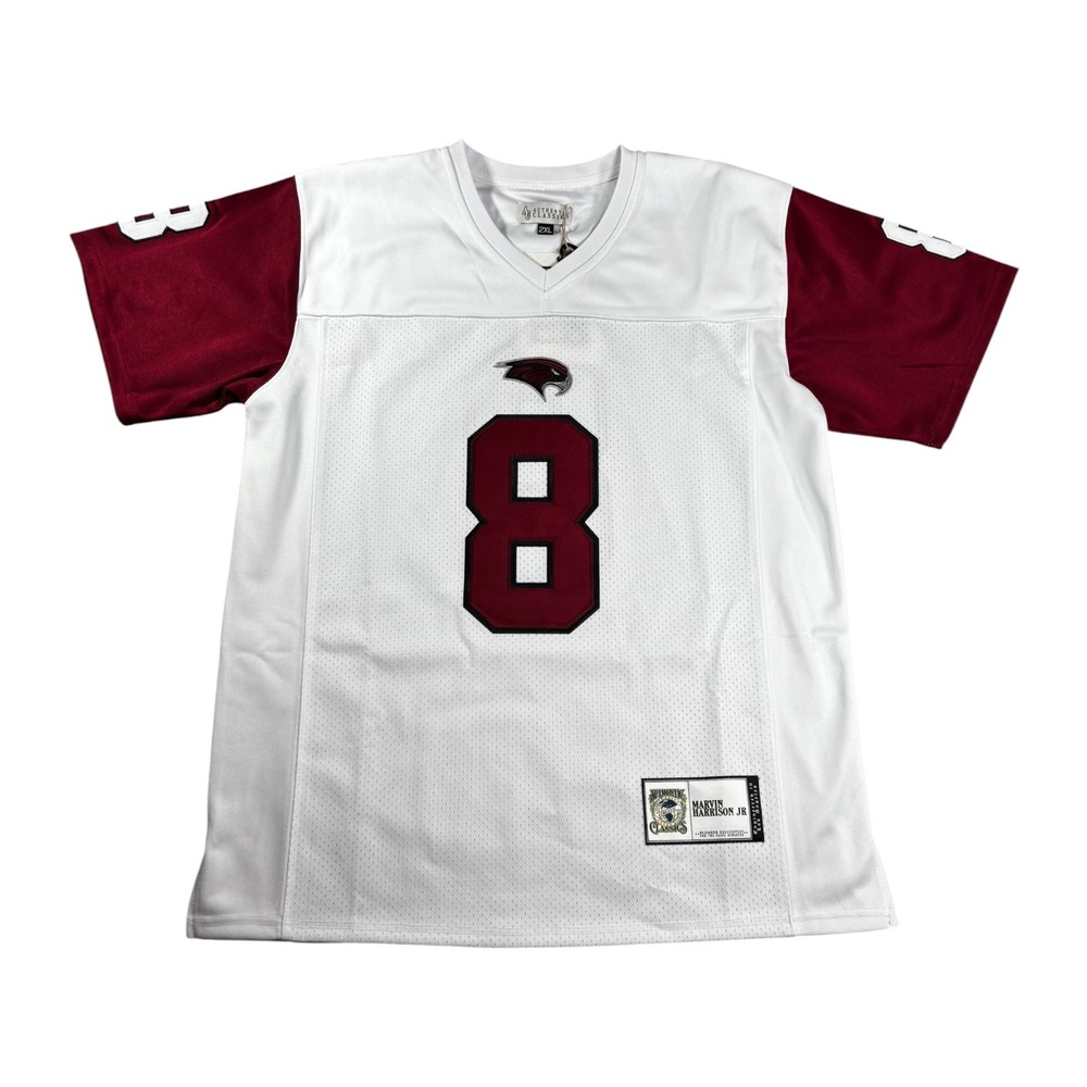 Authentic Classics Marvin Harrison Jr  High School Football Jersey White 2XL NWT